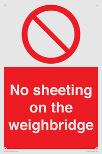 No sheeting on the weighbridge